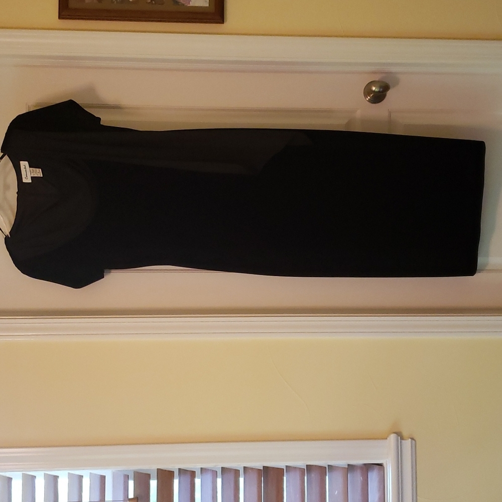 Black velour evening dress
